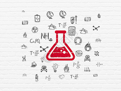 背景墙上的科学概念烧瓶瓶子实验创新测量化学品化学知识药店烧杯管子图片