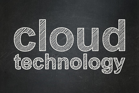 Cloud 网络化概念 黑板背景的云技术图片