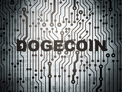 加密货币概念 与Dogecoin的电路板图片