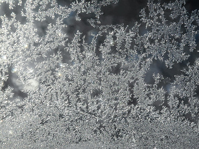 窗上的冰霜雪晶晶体图片