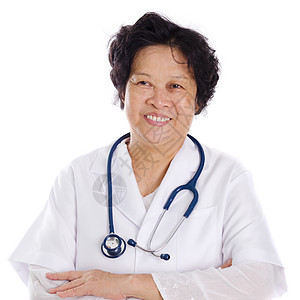 亚洲女医生 亚裔女医生实验室女士女性保健医院临床微笑医师快乐工人图片