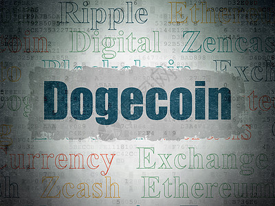 块链概念 数字数据文件Dogecoin背景文件金融程序投资代码技术市场现金钱包编程电脑图片