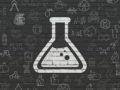 背景墙上的科学概念烧瓶草图生物学创新烧杯实验室玻璃管子教育实验物理图片