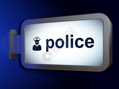 广告牌背景上的法律概念警察和警察警卫安全法庭财产知识分子防御木板3d犯罪展示图片