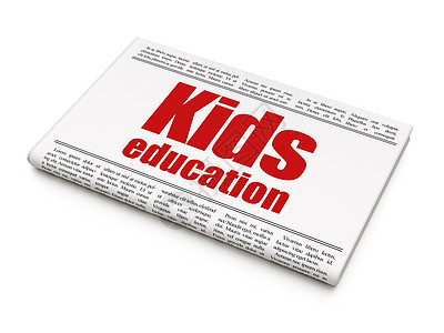 研究概念 报纸头条“儿童教育”图片