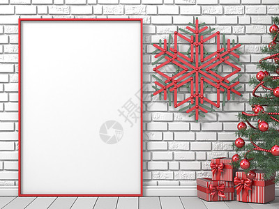 模拟空白相框圣诞树冰棍棒 sn图片