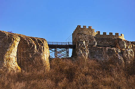 奥韦赫堡旅游石墙山坡悬崖观光据点旅行岩石建筑甲板图片