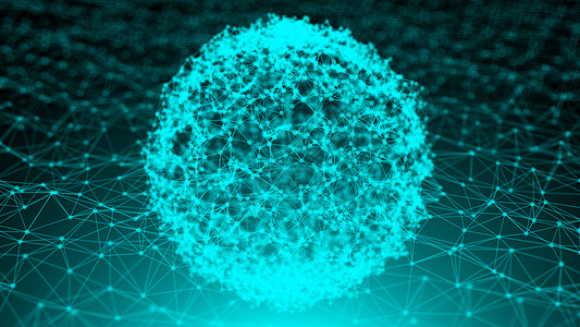 抽象连接点 技术背景 数字绘图蓝色主题 网络概念线条商业三角形多边形创造力插图互联网全球数据科学图片