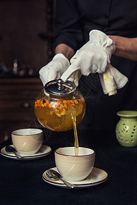 与海角泡茶饮料玻璃鼠李芳香茶壶食物治疗蜂蜜桌子药品图片