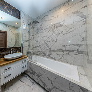 小型米油洗手间浴缸龙头房子散热器白色镜子财产毛巾架建筑褐色图片