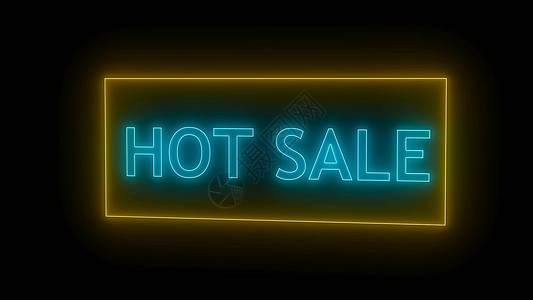 霓虹灯热卖标志字体火焰蓝色季节营销金融商业交易价格反射图片