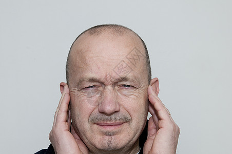 耳聋噪音管理人员偏头痛胡须商务手指男性成人疼痛情感男生图片