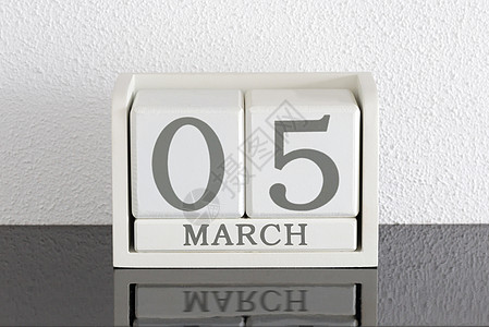3月5日和11日的白区块日历派对反射白色节日黑色假期会议框架历史死亡图片