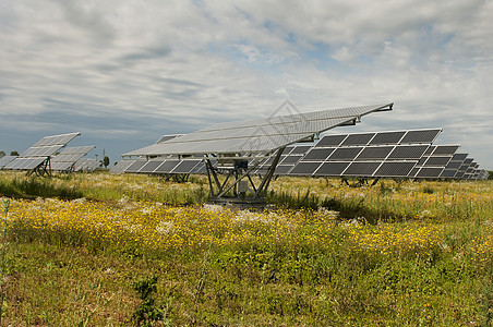 太阳能电池板太阳城市电气太阳能公园细胞生态光伏发电机力量图片