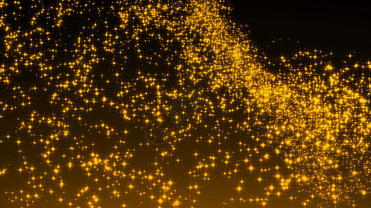 奢华的金色闪闪发光的粒子波浪背景余烬星星假期派对节日庆典金子仙尘动画片闪光图片