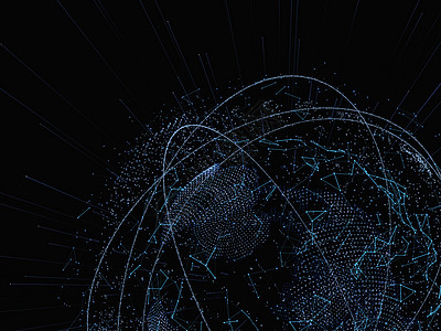 发光粒子的球体 未来概念3d全球电脑行星技术科学原子数据网格艺术图片