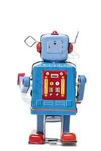 老式锡机器人收藏玩具收藏品电子人塑像线圈发条机器天线乡愁图片