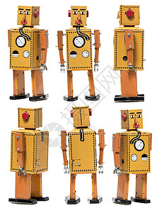 老式锡机器人收藏品发条电子人金属收藏玩具塑像乡愁线圈古董图片