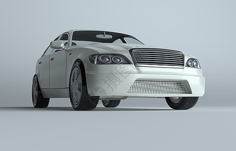 灰色背景的通用无品牌运动车汽车驾驶赛车金属大灯技术奢华镜子尾灯3d图片