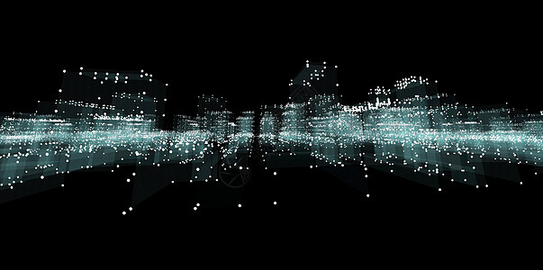 抽象的 3d 城市渲染建筑学原理图电脑速度交通数据中心互联网街道矩阵图片