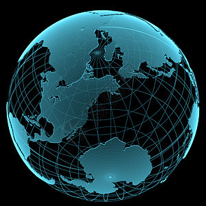 蓝色光亮的透明地球球球体玻璃辉光星星坡度行星科学3d海洋墙纸图片