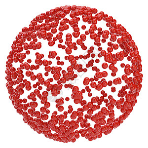 由小颗粒组成的红色抽象球体风格化学网络物理广告教育活力创新粒子装饰图片