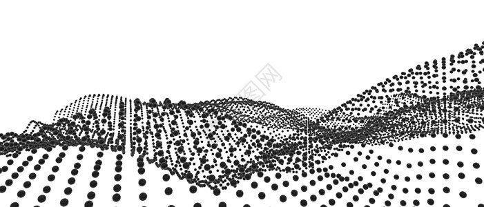 未来多点模式 3D 说明土地网格湍流噪音图解艺术宽慰网络数据山脉图片