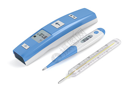 白色的医学温度计图片