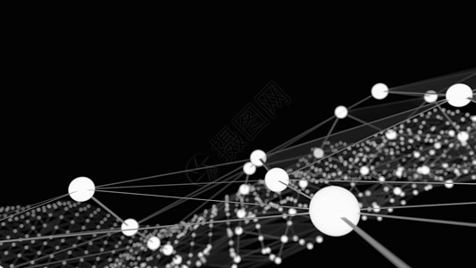 抽象技术背景未来网络活力线条多边形科学细胞3d节点网格辉光界面图片