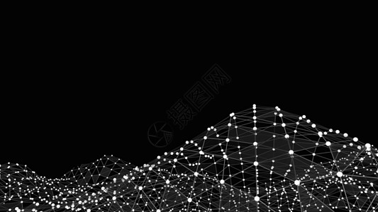 抽象技术背景未来网络线条多边形粒子公司3d辉光节点细胞界面科学图片