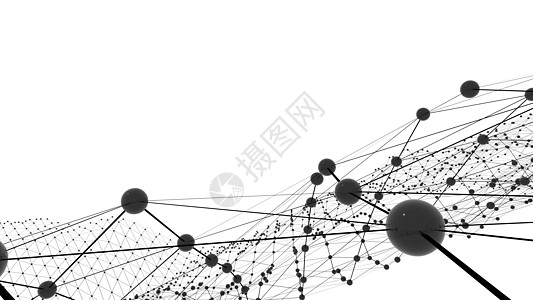 创意社交网络艺术白色原子坐标造型技术3d创造力数据三角形图片