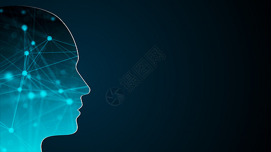 与人体头部的抽象背景 技术概念背景  3d 渲染心理学手术皮层风暴外科天才想像力学习男人大脑图片