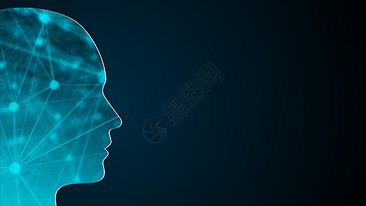 与人体头部的抽象背景 技术概念背景  3d 渲染数据手术宇宙男人商业艺术知识分子学习教育大脑图片