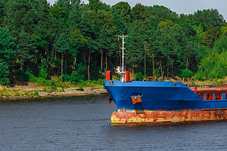 蓝货船商品进口蓝色载体挖掘机服务货物大部分出口物流图片