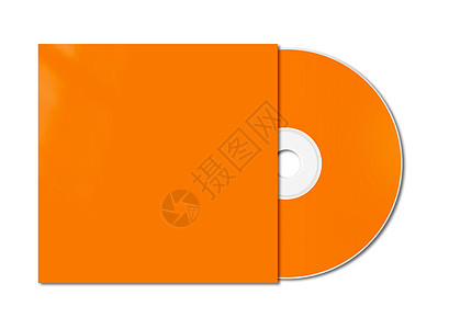 白色上孤立的 DVD 模拟模板小样身份袖子桌子品牌橙子商业标签技术展示图片