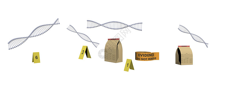 它上面的 dna 符号在白色背景中被隔离  3d 渲染技术插图注射遗传犯罪科学基因组案件螺旋实验室图片