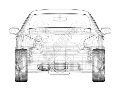概念车草图车轮绘画数字化汽车运输驾驶3d插图蓝图保险杠图片