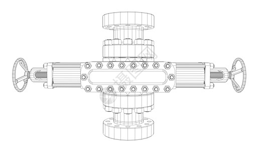 Blowout 防爆器 电线框架样式控制油田钻孔阀门气体测量燃料流动管道地面图片