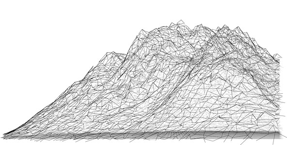 线框多边形景观  3d 它制作图案插图爬坡推介会节点互联网数据顶峰网络土地建造图片