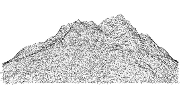 线框多边形景观  3d 它制作图案推介会土地建造电脑技术互联网爬坡网络插图框架图片