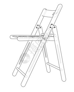 折叠椅素描椅子艺术家具商业3d绘画蓝图座位技术扶手椅图片