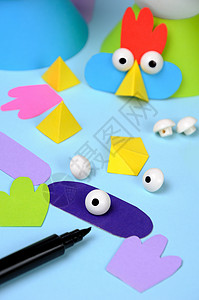 复活节手工装饰婴儿想像力闲暇乐趣孩子们手工业胶水纸板面具风格图片