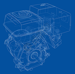 发动机草图  3d 它制作图案机器齿轮项目草稿机械墨水引擎工程蓝图打印图片