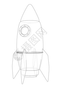 火箭素描  3d 它制作图案飞船绘画草图艺术图片