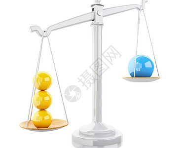 3d 秤平衡与白色球体金属合金创造力商业生活木板跷跷板反射重量工作图片