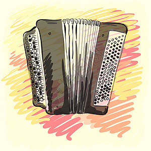音乐乐器 古典刺刀 手风琴 公司身份素描图片