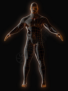 具有发光框架外壳的黑色塑料机器人电缆电子人休息艺术智力3d技术脖子机器渲染图片