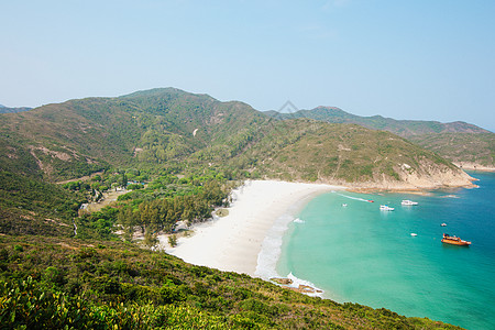 白天在香港海滩远足天空海湾建筑小路支撑进口地平线海岸房子图片