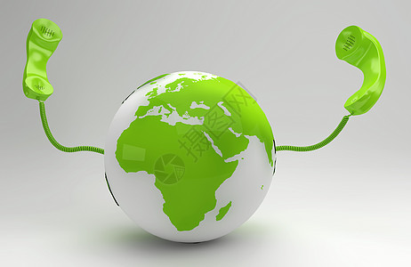 与绿色星球的全球电信概念背景图片
