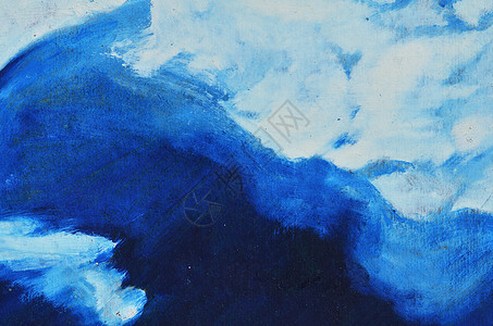 画布上的白色轮廓图案 用蓝色油漆涂上图片